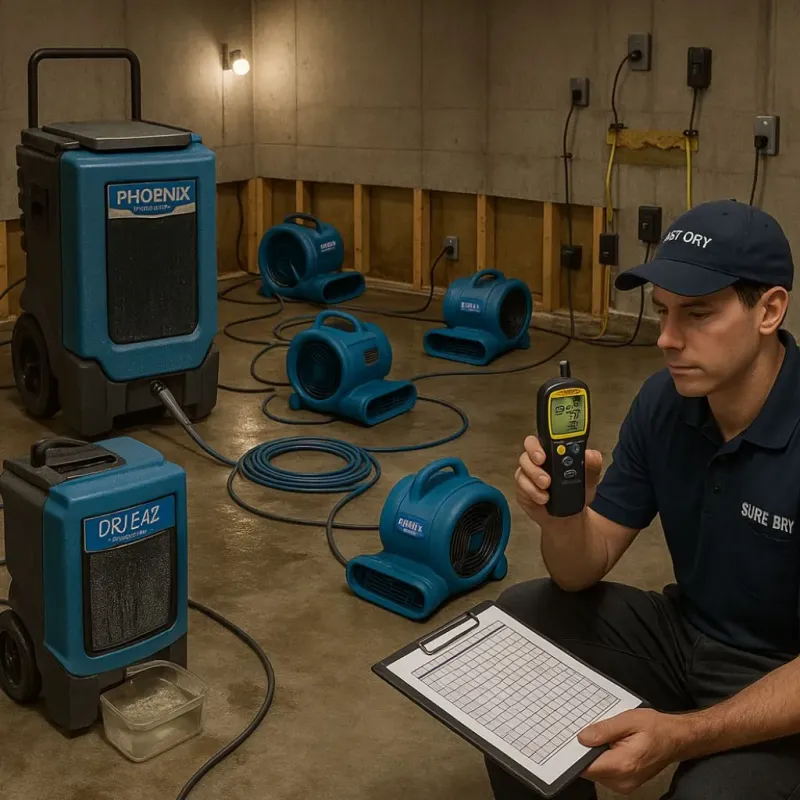 Structural Drying and Dehumidification process in Norway, ME